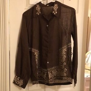 Boho embroidered top